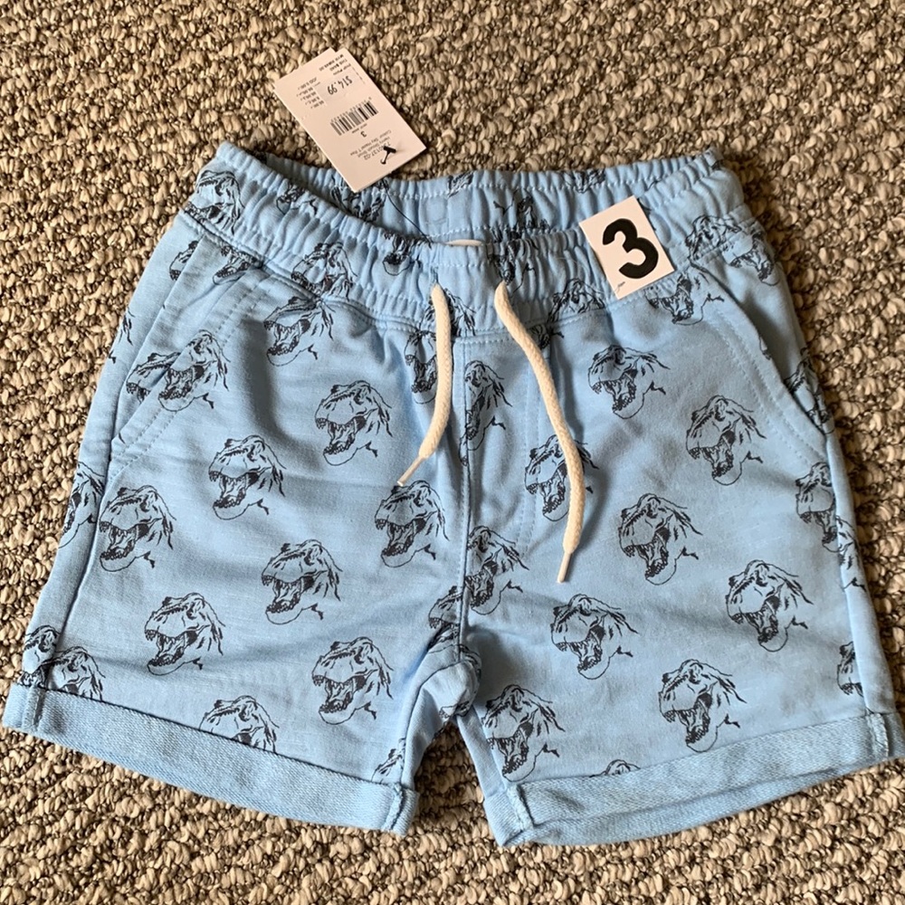 Cotton On Kids blue shorts dinosaur print size 3